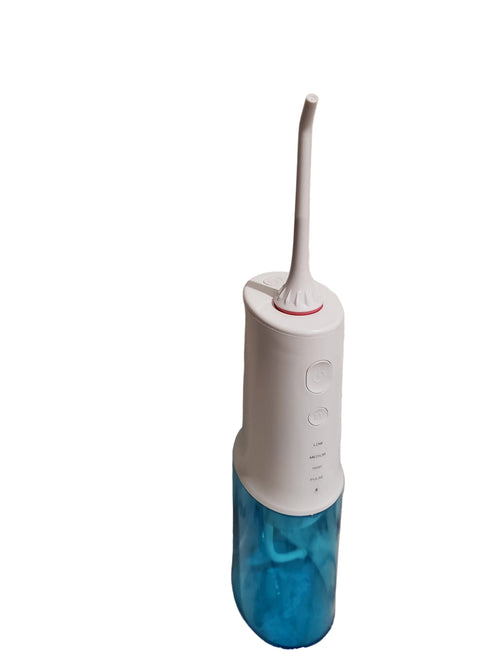 White and blue dental flosser